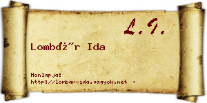 Lombár Ida névjegykártya